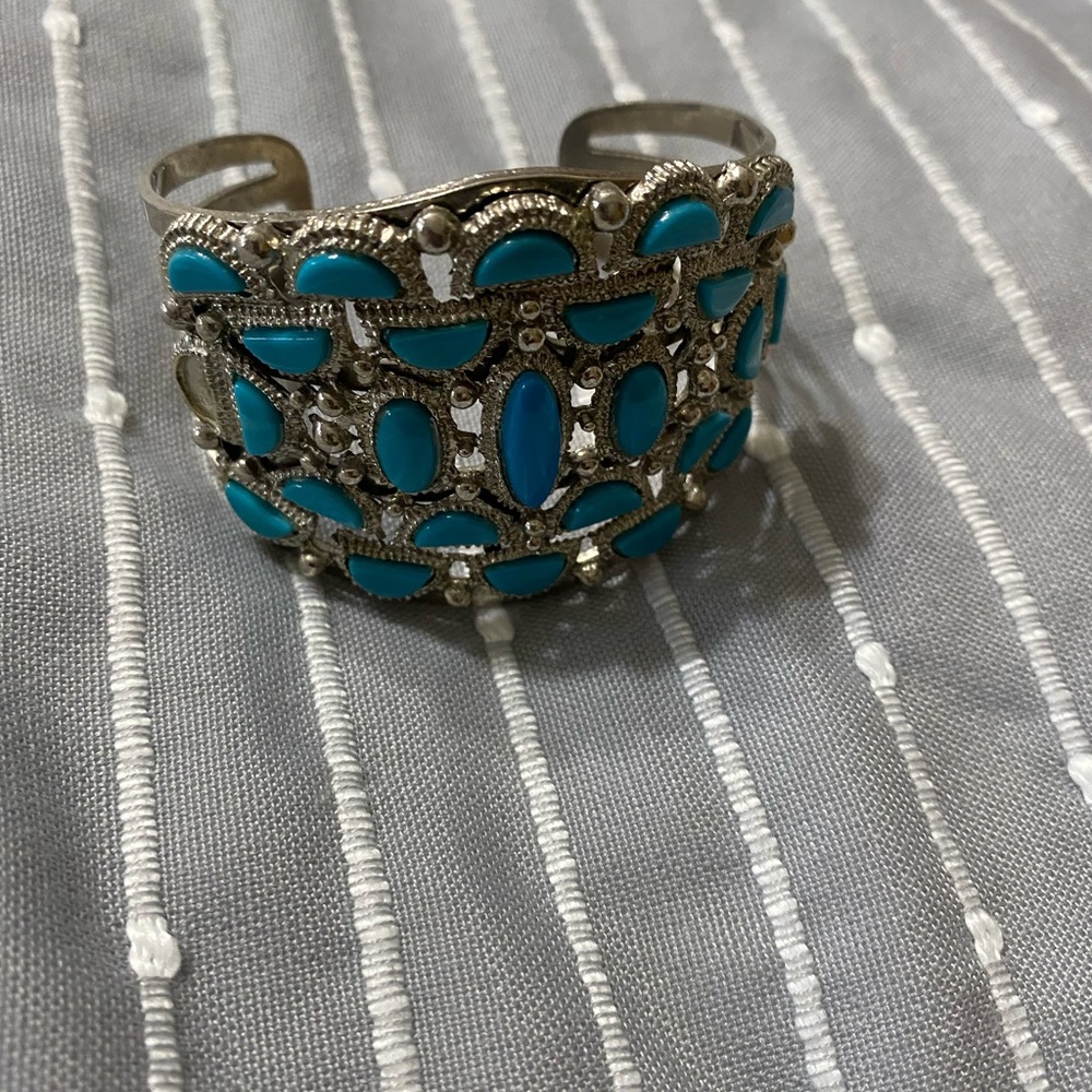Lab created turquoise bracelet